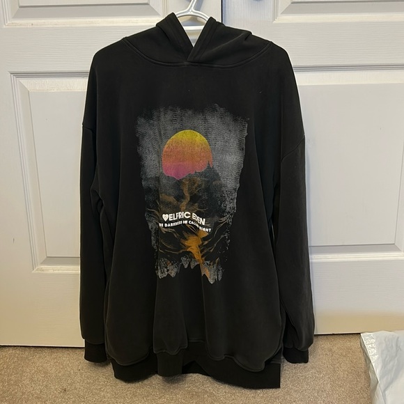 OVERSIZED Aelfric Eden Mountain Sunset Print Hoodie - Picture 1 of 1